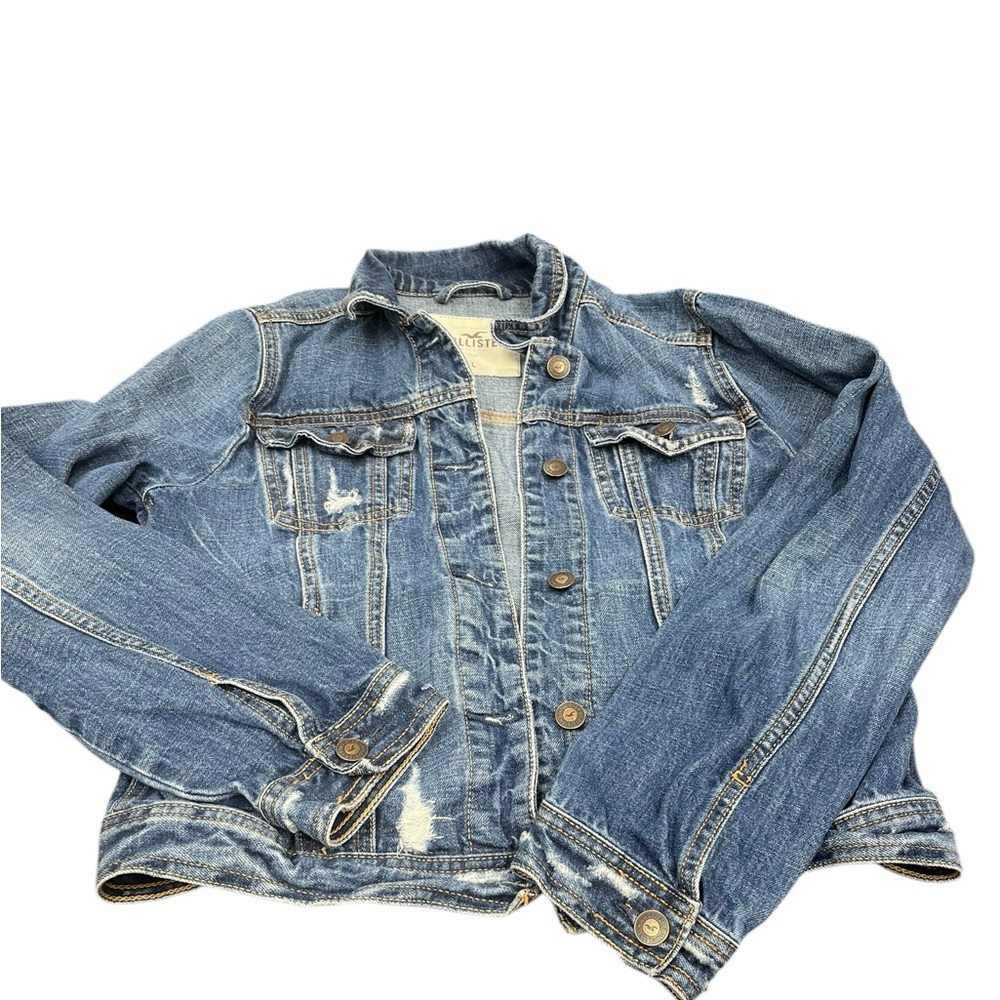 Hollister Distressed Jean Jacket – Size Large